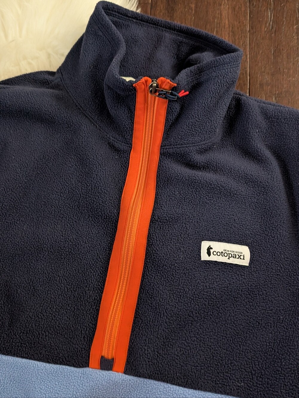 Cotopaxi Amada Half Zip Two-Tone Navy & Light Blue Fleece Quarter-Zip Pullover - Picture 2 of 4